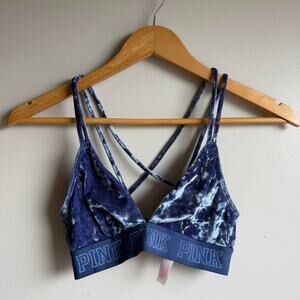 Victoria’s Secret PINK Velvet Bralette Blue Purple XS